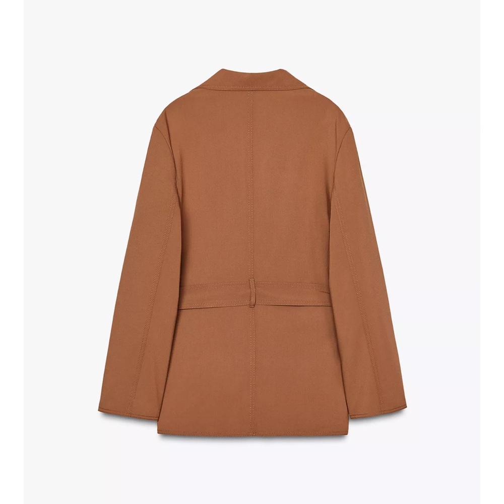 ZARA BLOGGERS FAV BELTED OVERSIZED BLAZER - Picture 3 of 5